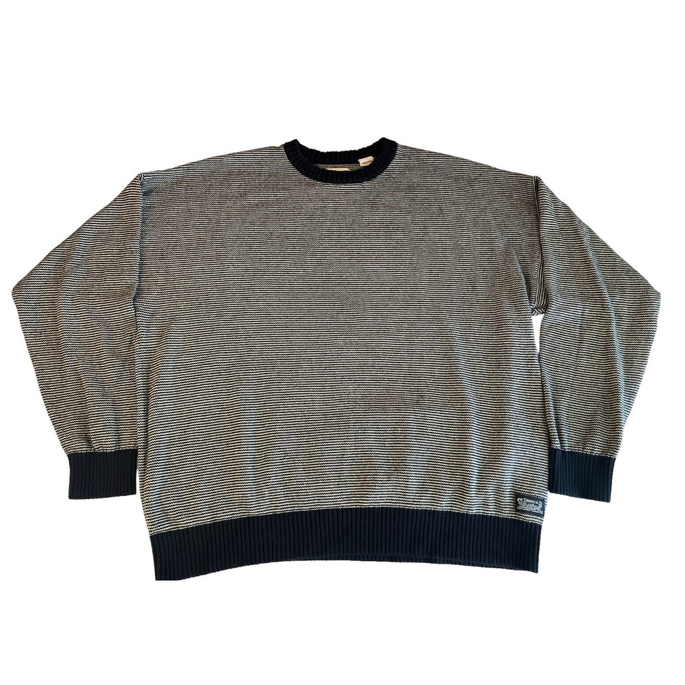 Levis Sweater Mens Pullover Black White Striped Sweater Casual